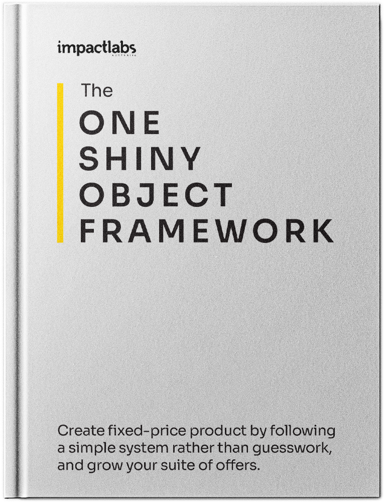 The One Shiny Object Framework for building productised services, specifically for self-employed creatives, soloists, and solopreneurs.